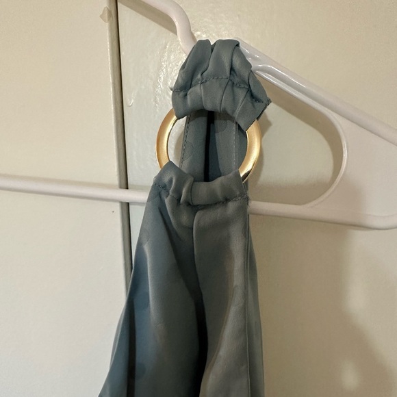 FAVORITE DAUGHTER The Singles Table One Shoulder Column Gown Slate Blue - Picture 7 of 13